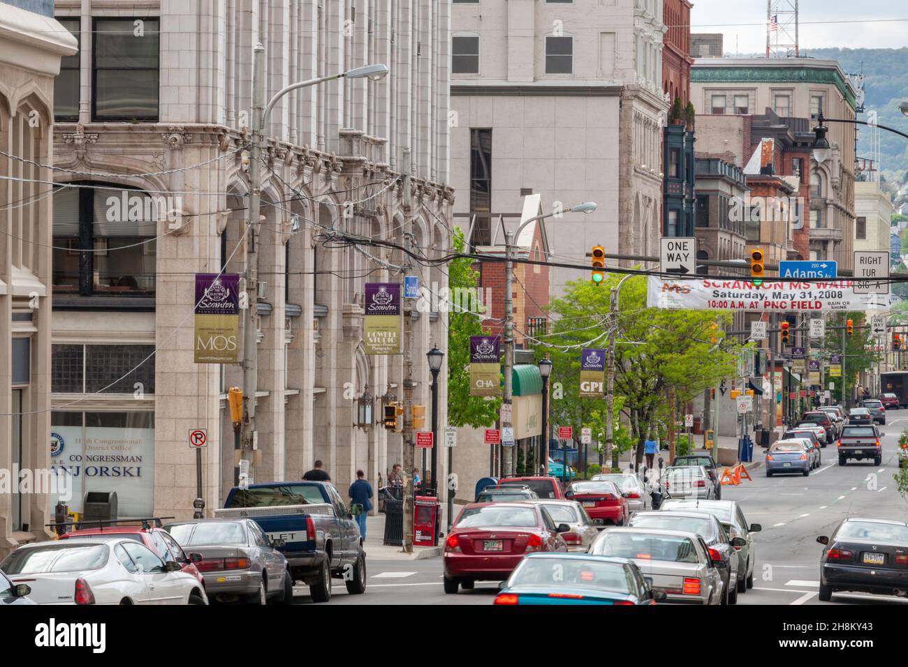 Fichte Street, Downtown Scranton, Pennsylvania Stockfoto
