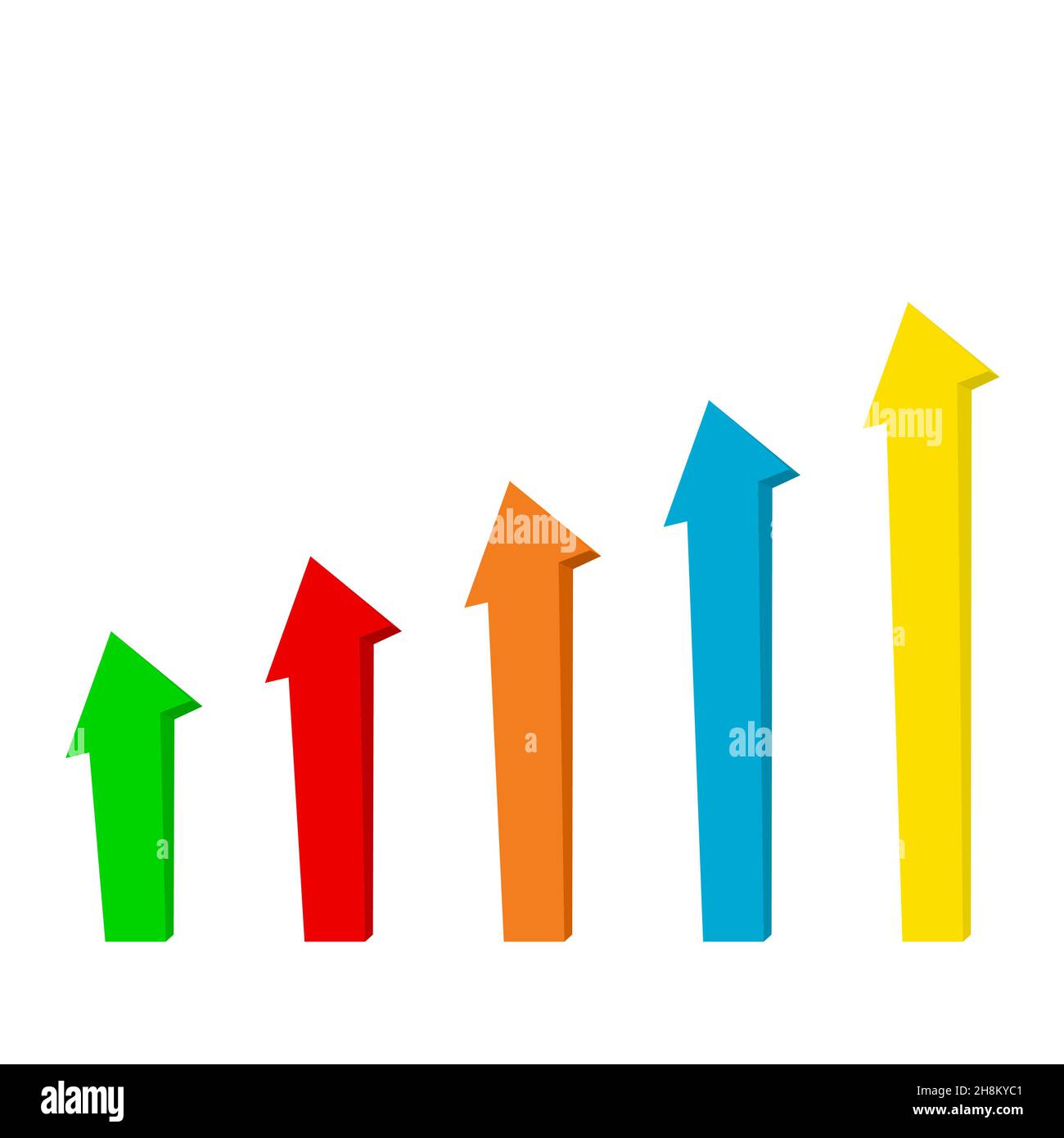 Satz von Symbolen Zeigerpfeile 3D Vektordarstellung Stock Vektor