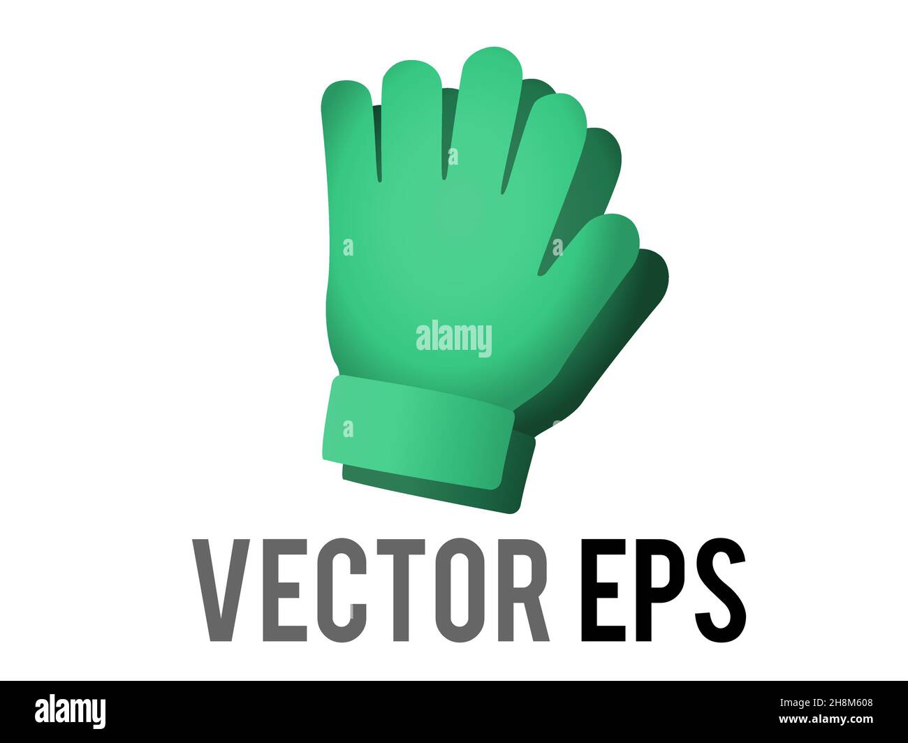 Symbol für das Paar von vektorisolierten gradienten grünen Mode-Accessoire-Handschuhen Stock Vektor