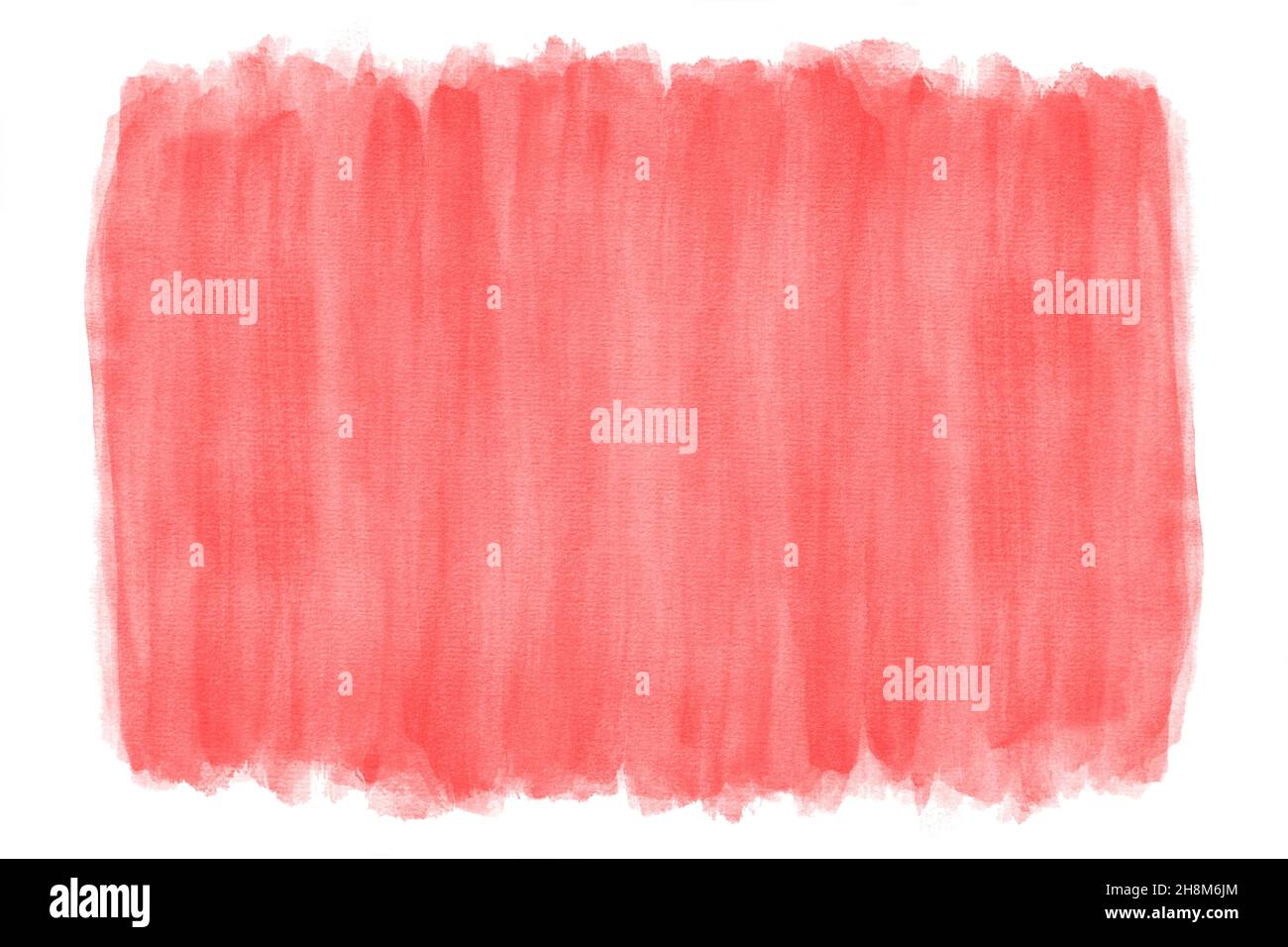Roter Aquarellhintergrund mit vertikaler Pinselstrich-Textur Stockfoto