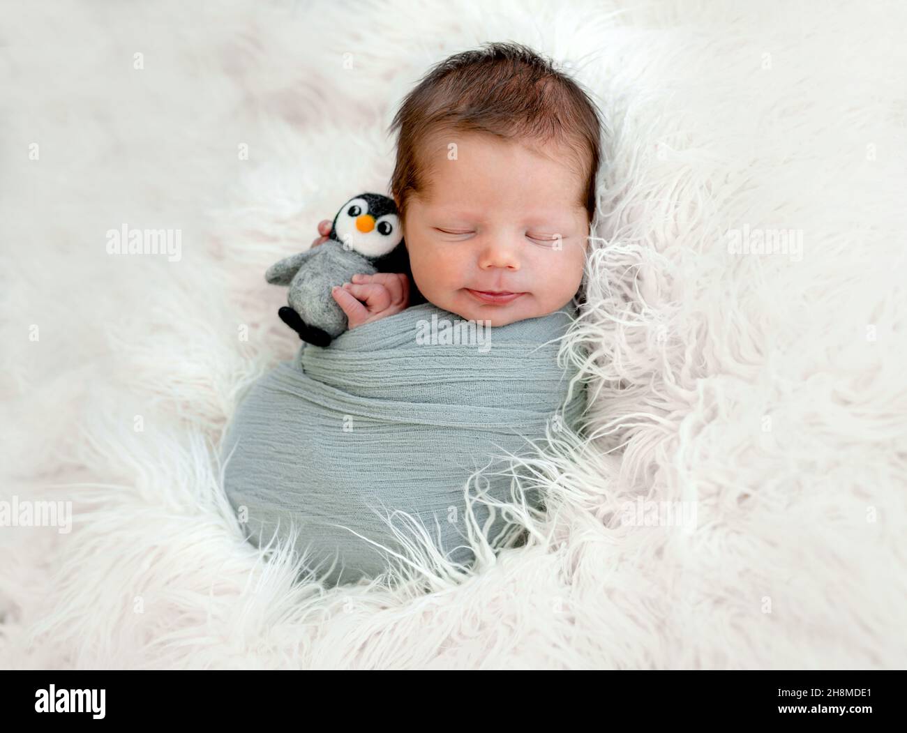 Neugeborenes Baby Boy Porträt Stockfoto