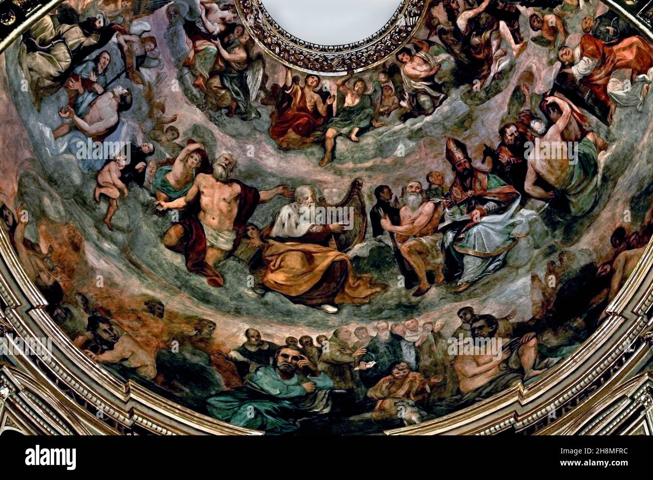 Chiesa del Gesù e dei Santi Ambrogio e Andrea - Kirche Jesu und der Heiligen Ambrose und Andrew Genua Italien Italienisch ( Es wird von den Jesuits seit dem sechzehnten Jahrhundert regiert, mit sehr reichen Interieurs, enthalten Werke von Peter Paul Rubens, Guido Reni, und die genuesischen Barockkünstler.) Stockfoto