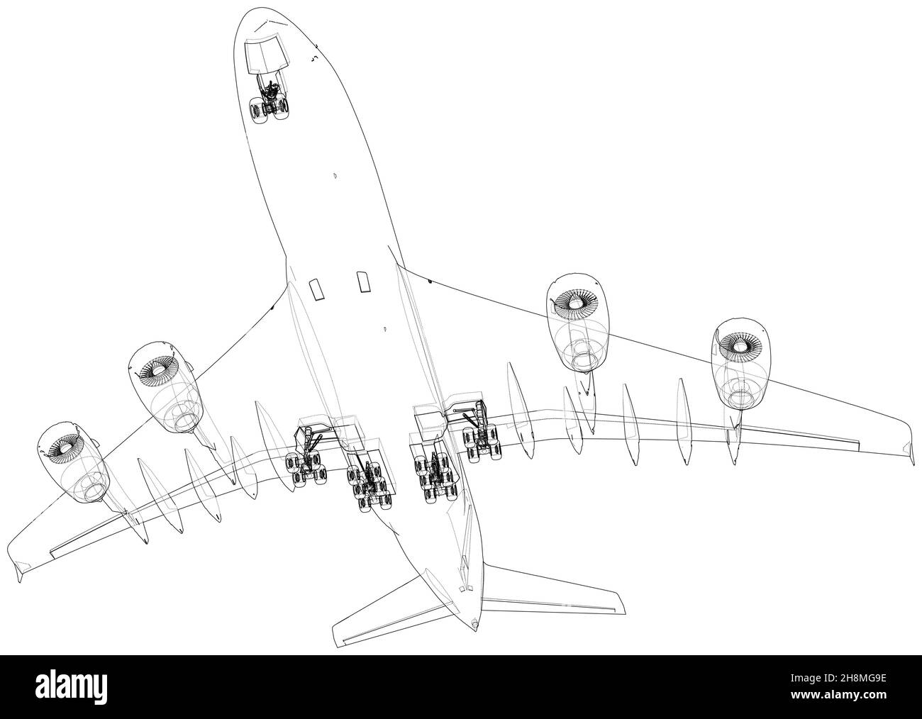 Passagierflugzeug. Vektorrendering von 3d Stock Vektor