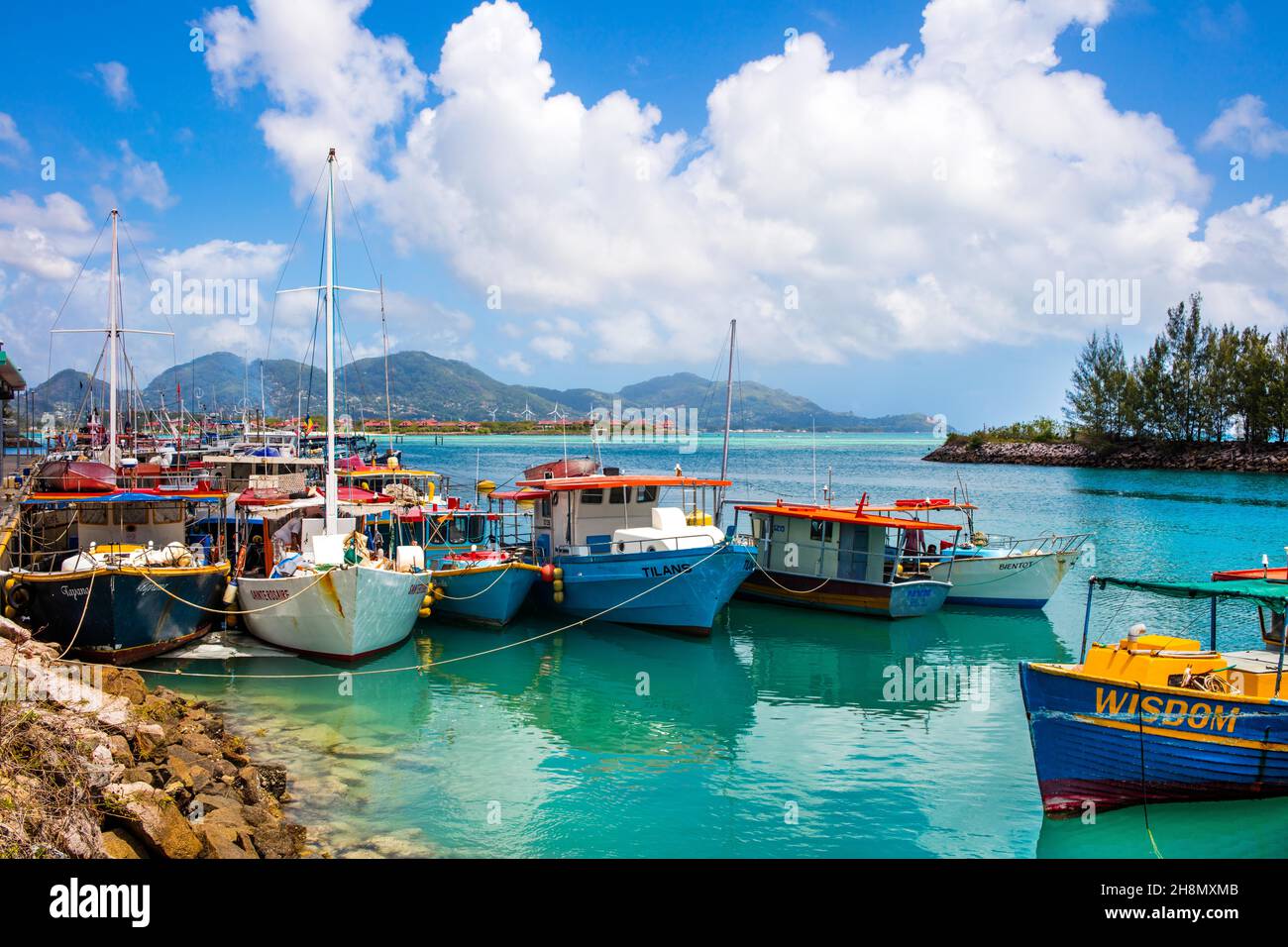Fischerhafen, Victoria, Mahe, Seychellen, Victoria, Mahe, Seychellen Stockfoto