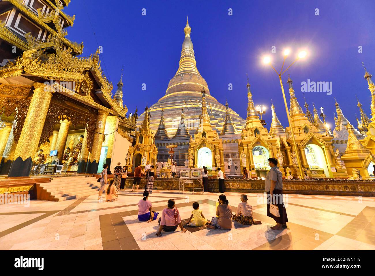 Shwedagon Pagode in Yangon, Myanmar Stockfoto