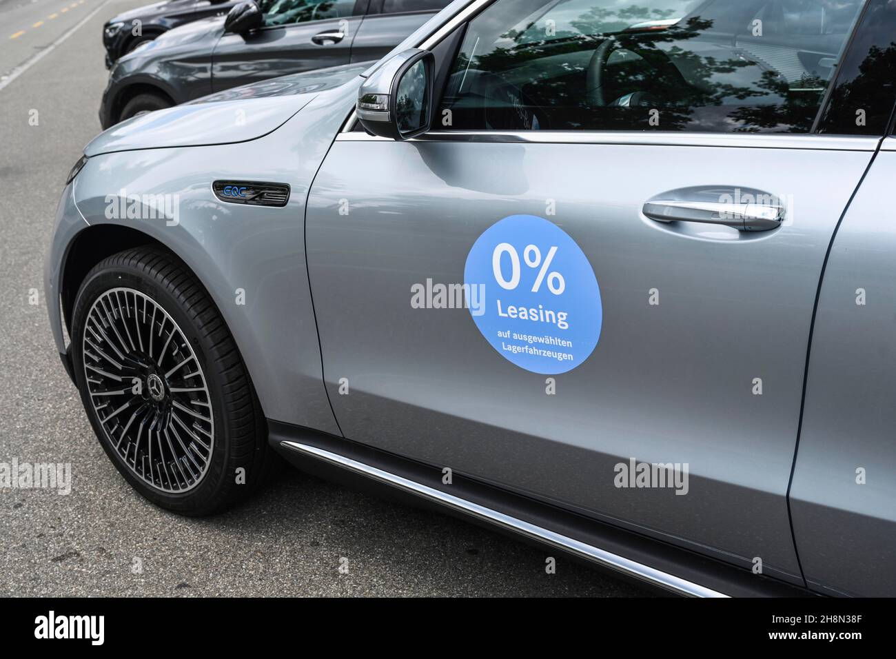 Automarkt 0% Leasing Stockfoto