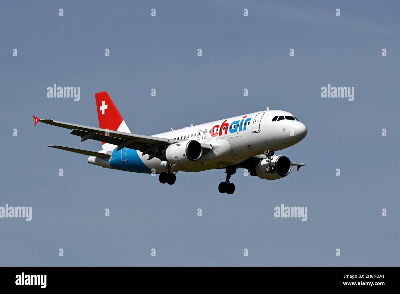 Chair Aircraft Airbus A319-112, HB-JOGG Stockfoto