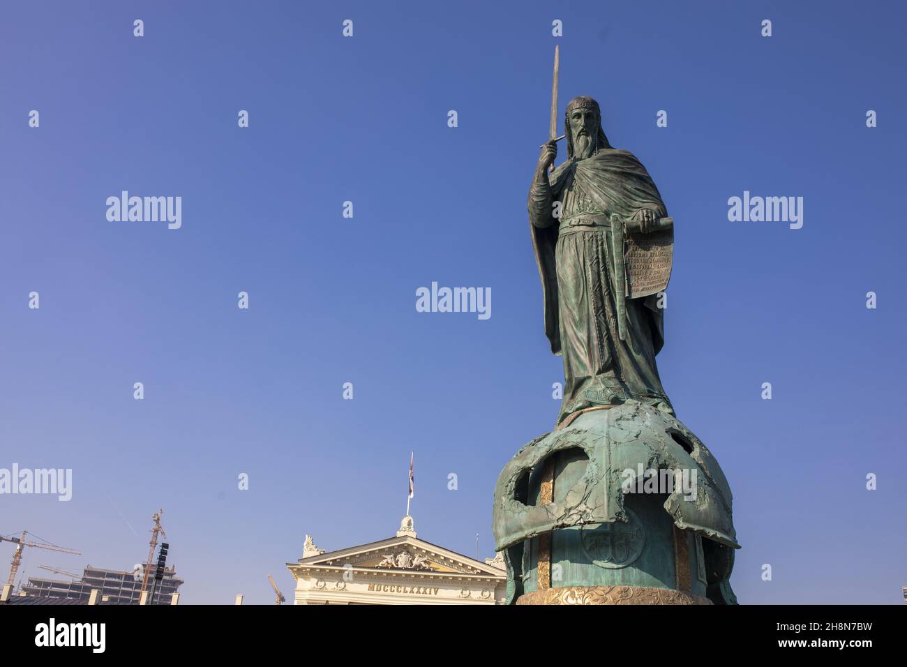 Denkmal für Stefan Nemanja - der Schöpfer des serbischen Staates, Belgrad, Serbien Stockfoto