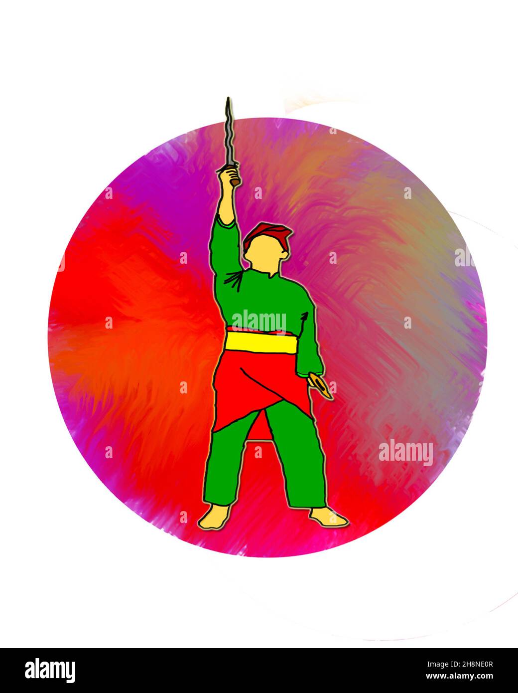 Ständer mit Keris - silat Stockfoto