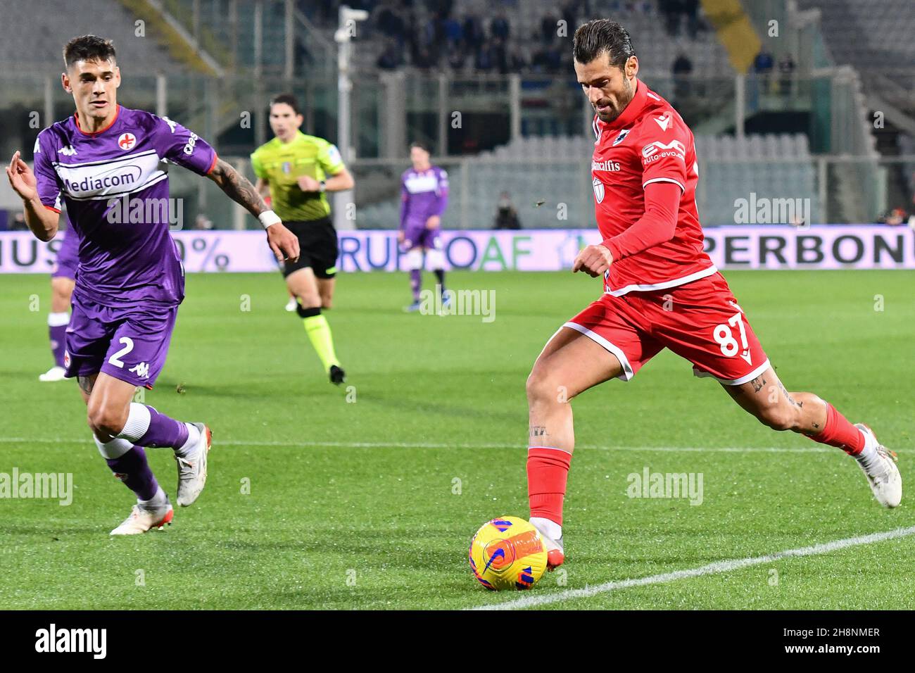 Florenz, Italien. 30th. November 2021. Antonio Candreva (Sampdoria) während ACF Fiorentina vs UC Sampdoria, italienische Fußballserie A Spiel in Florenz, Italien, November 30 2021 Kredit: Unabhängige Fotoagentur/Alamy Live Nachrichten Stockfoto