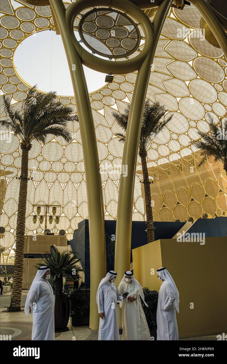 Unter der Kuppel des Al Wasl Plaza, Expo 2020, Dubai Stockfoto