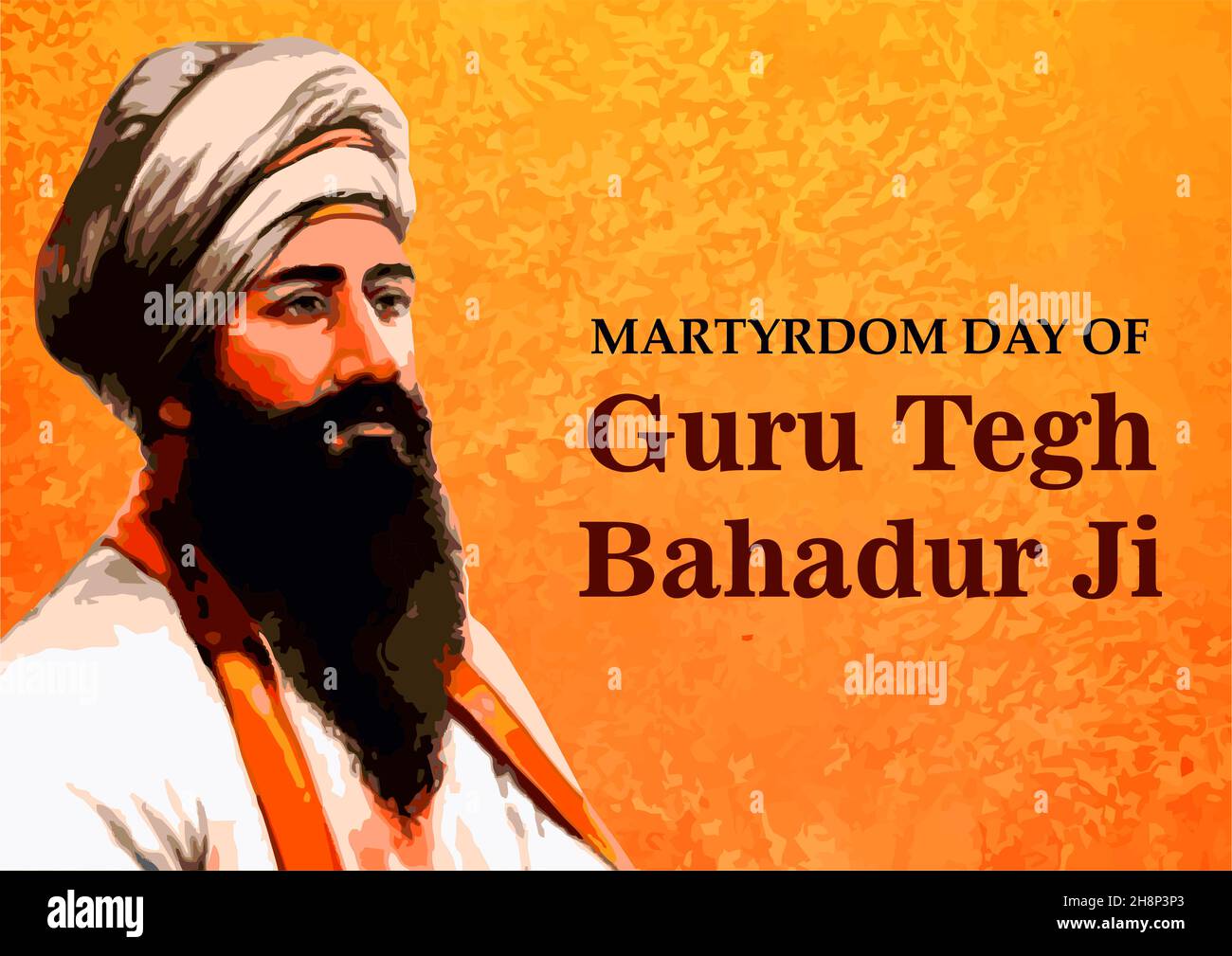 Der Tag des Märtyrertums von Guru Tegh Bahadur wird in Indien am 24. November gefeiert. Er war der neunte von zehn Gurus, die die Sikh-Religion gründeten. Stockfoto