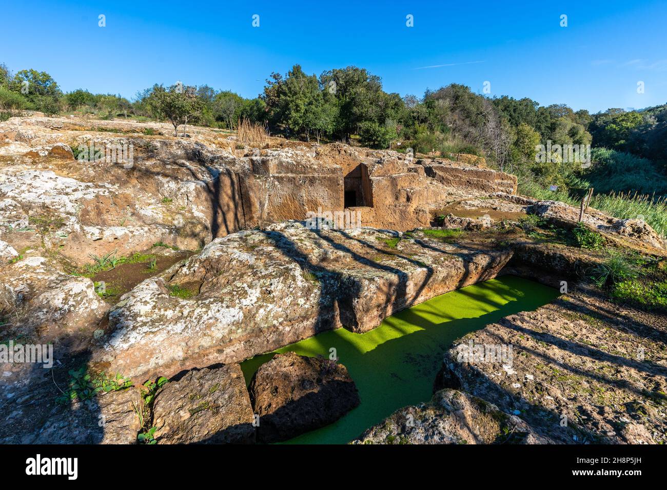 Necropoli del laghetto (Cerveteri, Italien) Stockfoto