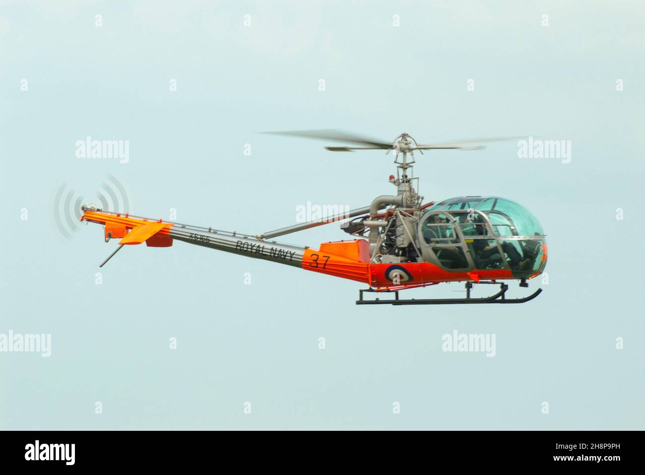 Hiller HT2 (UH-12E4), Royal Navy Hiller UH-12A, Hiller 360 Hubschrauber XS165 im zivilen Besitz als G-ASAZ. Hubschrauber der Baujahr 1960s. Alt, klassisch Stockfoto