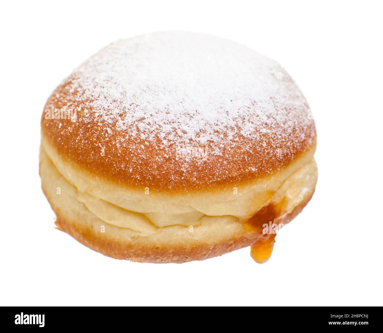 'Krapfen' isoliert auf weißem Hintergrund Donuts, Karneval, Puderzucker, eine, weiß, Hintergrund, frisch, echt Stockfoto