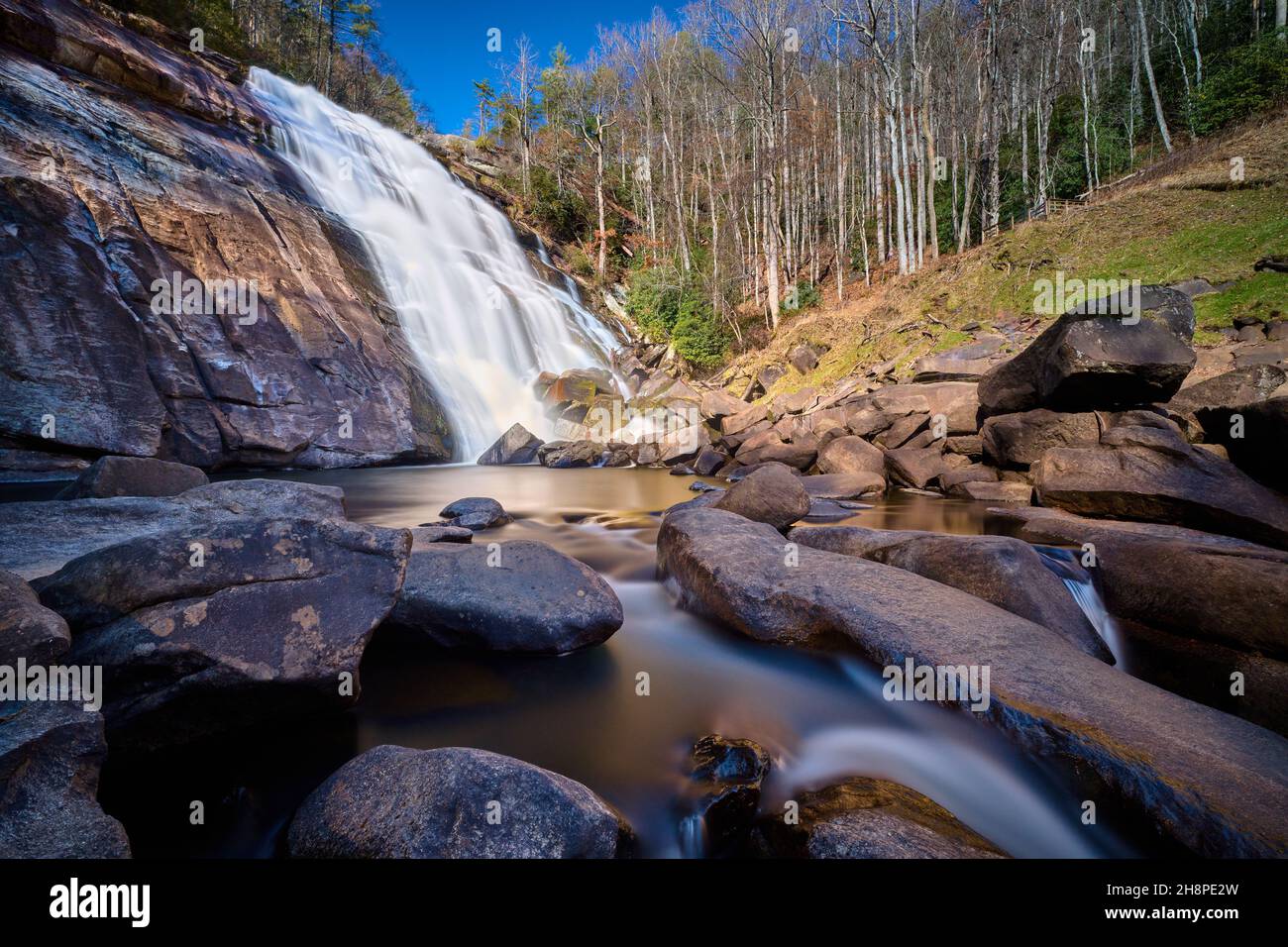 Rainbow Falls im Gorges State Park in der Nähe von Sapphire in North Carolina, USA Stockfoto