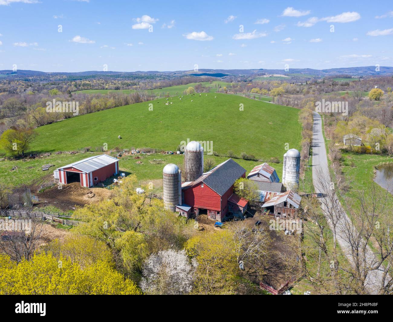 Scheune und Farm in Ancram, NY Stockfoto