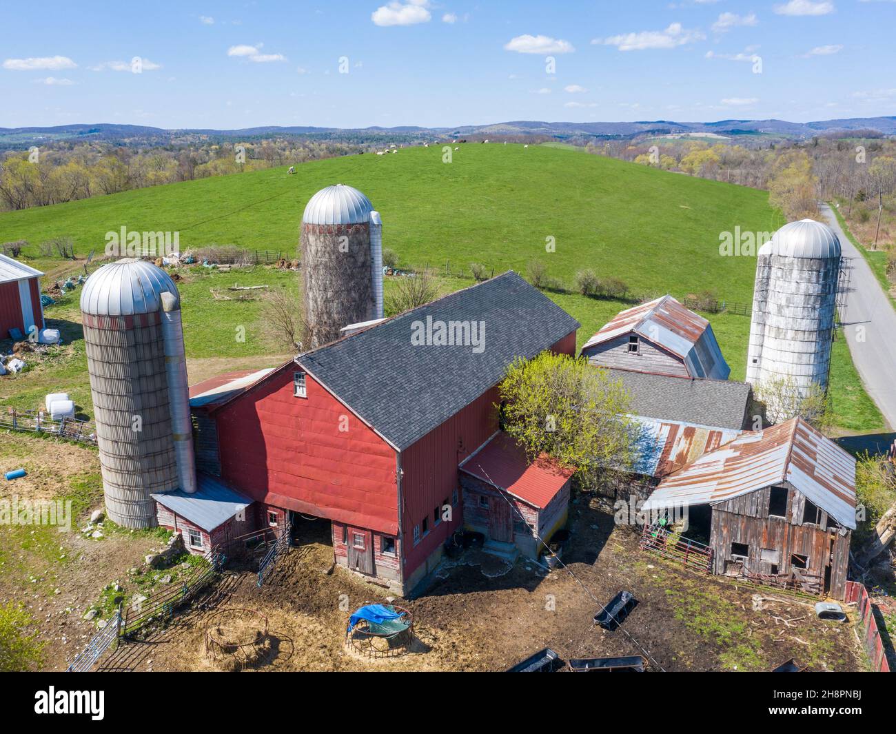 Scheune und Farm in Ancram, NY Stockfoto