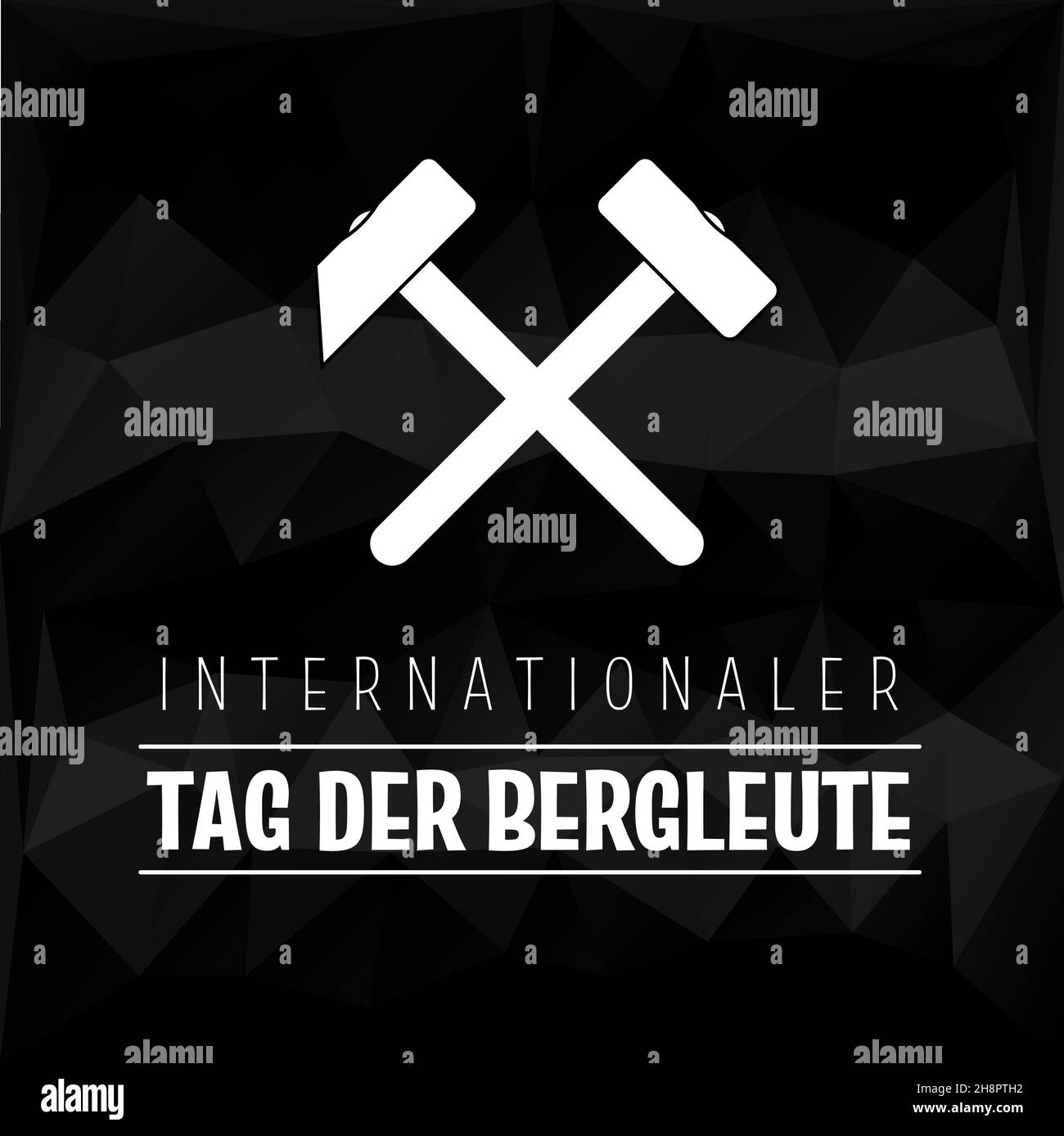 Bergarbeitertag deutsche Sprache. Nationaler Bergarbeitertag. Internationaler Tag der Bergleute. Bergarbeitertag. Vektorgrafiken. Stock Vektor