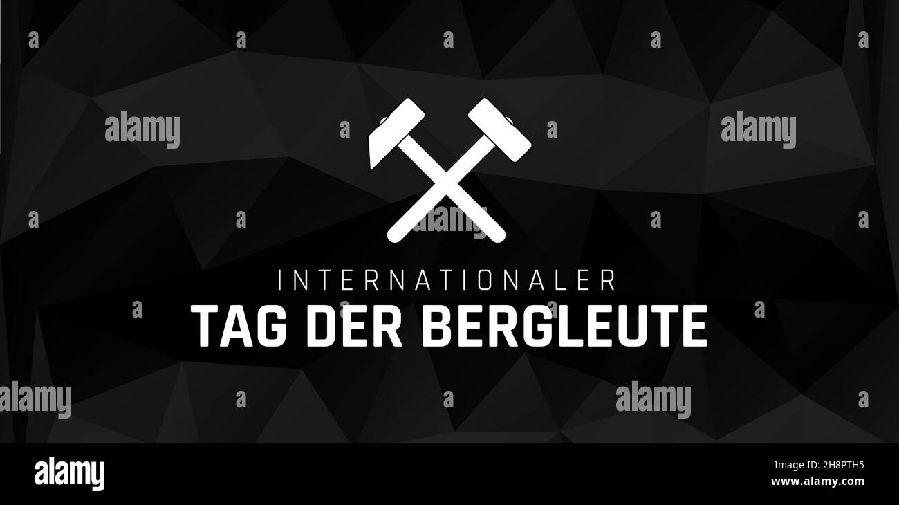Bergarbeitertag deutsche Sprache. Nationaler Bergarbeitertag. Internationaler Tag der Bergleute. Bergarbeitertag. Vektorgrafiken. Stock Vektor