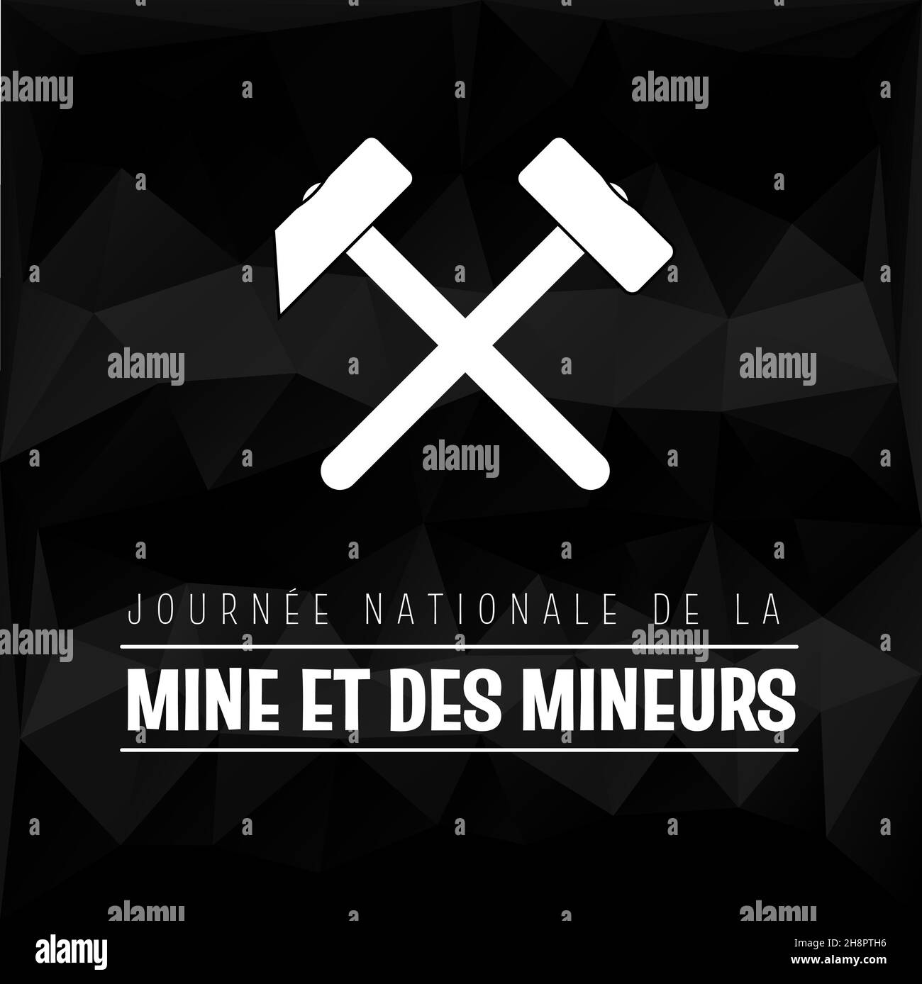 Bergleute Tag Französisch Sprache. Nationaler Bergarbeitertag. Internationaler Tag der Bergleute. Bergarbeitertag. Vektorgrafiken. Stock Vektor