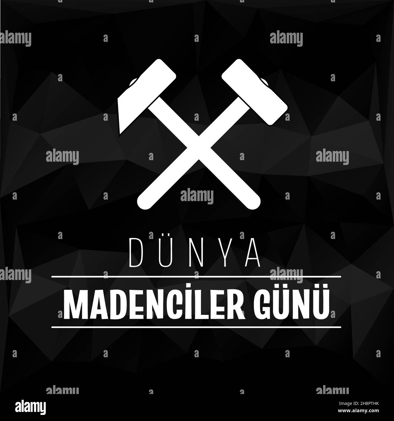 Bergleute Tag türkische Sprache. Nationaler Bergarbeitertag. Internationaler Tag der Bergleute. Bergarbeitertag. Vektorgrafiken. Stock Vektor