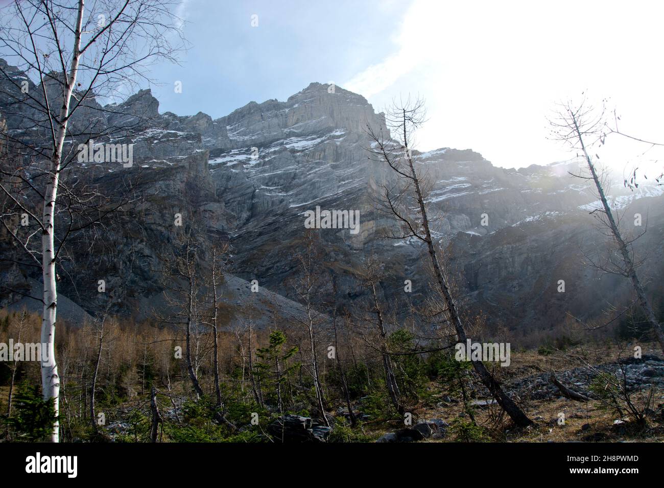 Spätherbst im Val de Nant, a spektakulären Naturschutzgebiet von Pro Natura Stockfoto