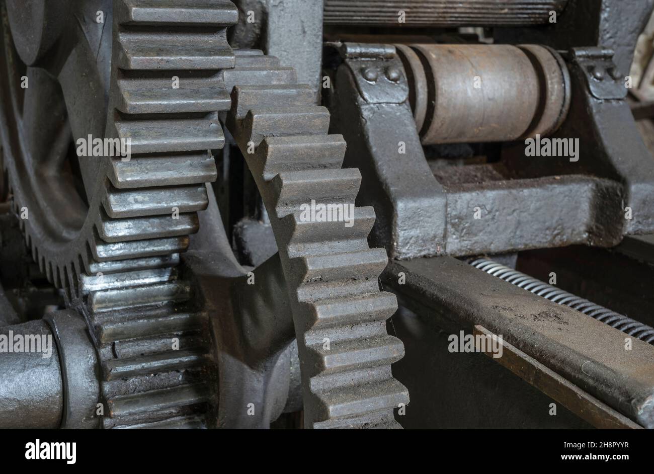 Getriebe einer historischen Maschine Stockfoto