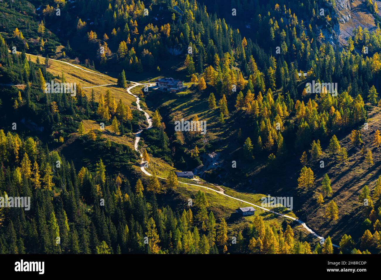 Blick auf Berchtesgaden und Täler von der Jenner Alm auf dem Jenner Berg auf ca. 1800m m ü.d.M. in den bayerischen Alpen, Oberbayern, Süddeutschland Stockfoto