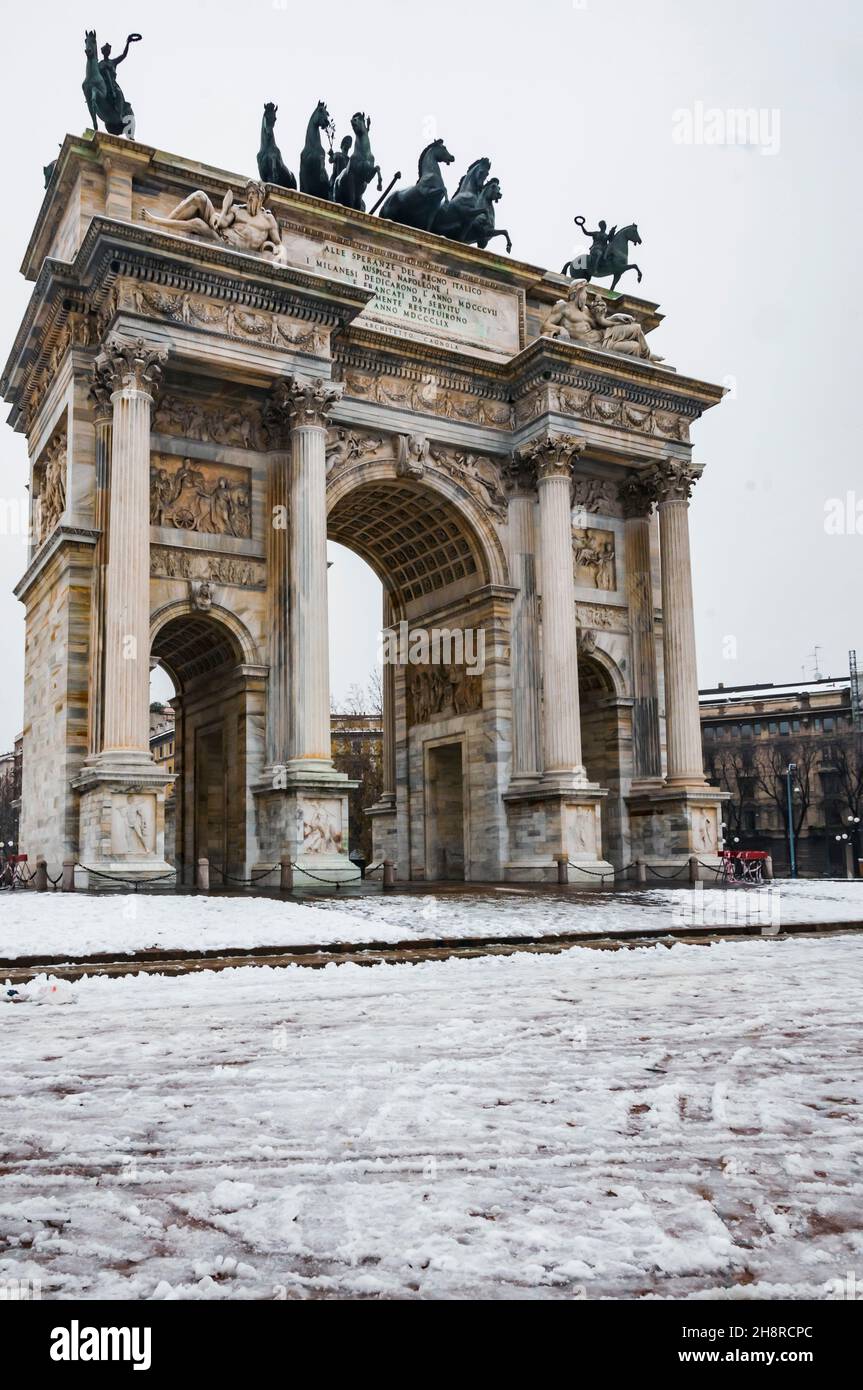 Arco della Pace - Friedensbogen in Mailand, Italien Stockfoto