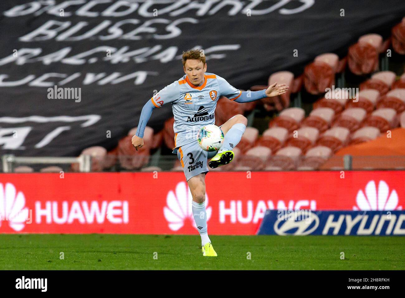 Brisbane Brüllender Verteidiger Corey Brown (3) kontrolliert den Ball Kredit: Damian Briggs/Speed Media/Alamy Live News Stockfoto