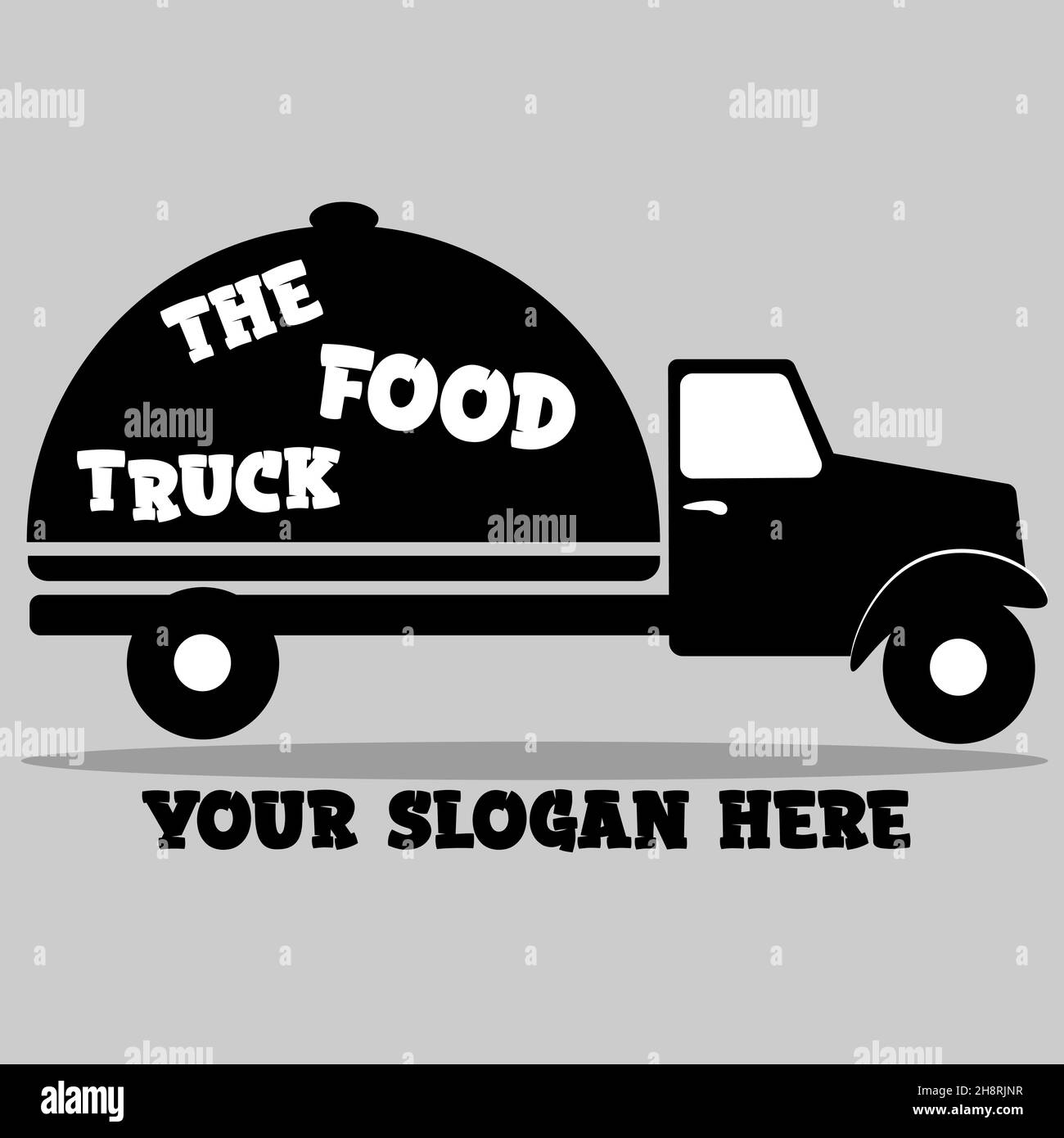 Abstrakt minimal schwarzer Schriftzug Food Truck Logo 1 Stock Vektor