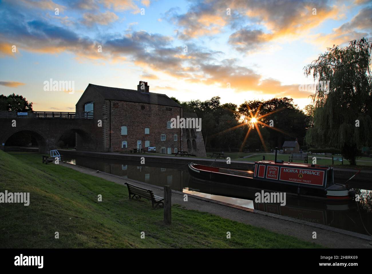 Sonnenuntergang Am Moira Furnace, North West Leicestershire Stockfoto