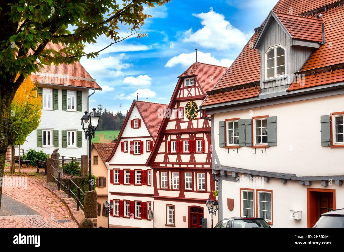 Altstadt von Altensteig im Schwarzwald, Deutschland Stockfoto