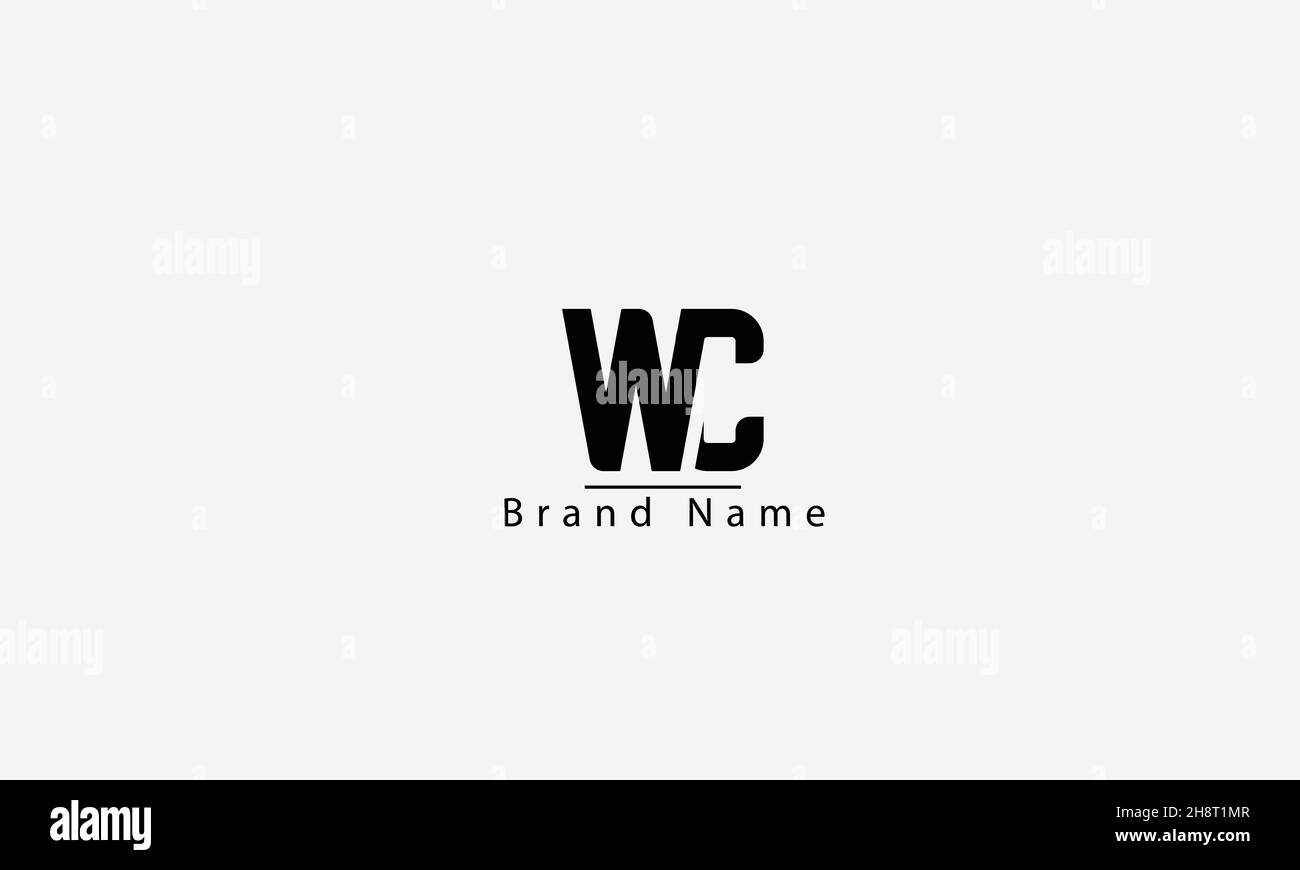 WC CW W W C abstraktes Vektor-Logo-Design Stock Vektor