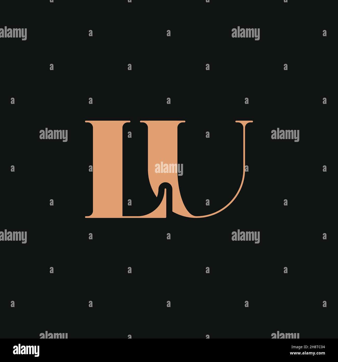 Abstrakter Buchstabe LU-Logo. Dieses Logo-Symbol integrieren mit abstrakter Form in der kreativen Weise. Professionelles, trendiges Premium-Business-Logo Stock Vektor