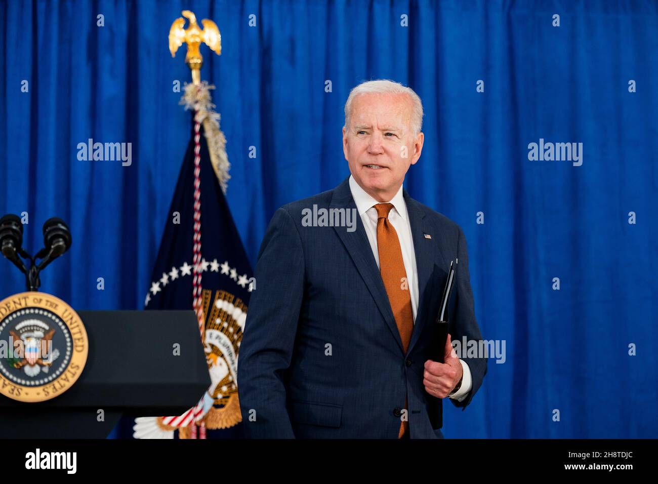 REHOBOTH, DELAWARE, USA - 04. Juni 2021 - US-Präsident Joe Biden hält am Freitag, den 4. Juni 2021, am Rehoboth Beach eine Stellungnahme zum Jobbericht für Mai ab Stockfoto