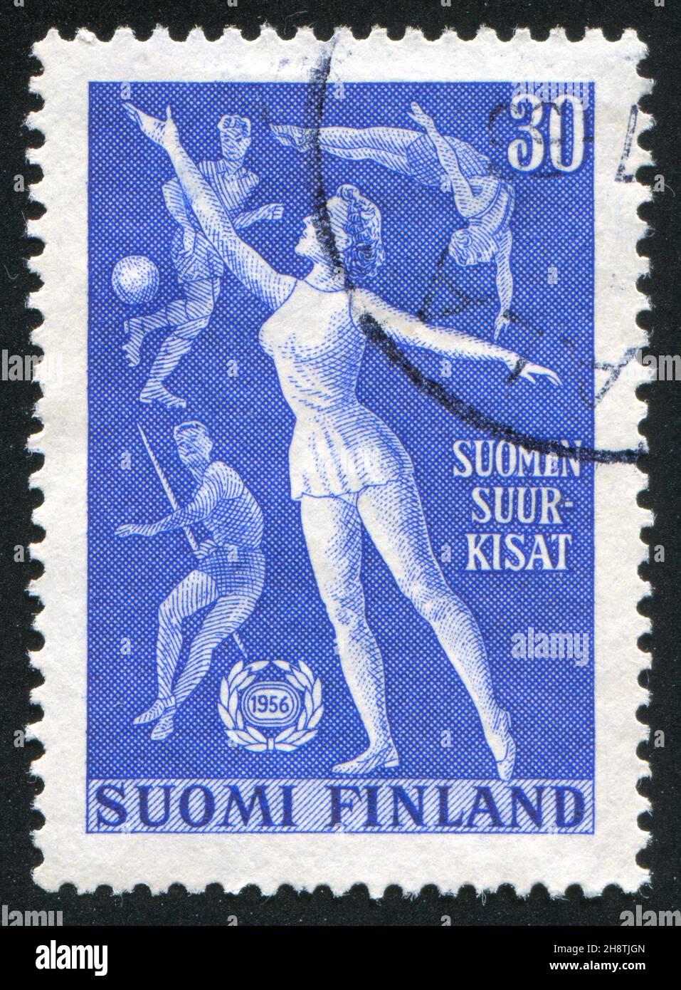 FINNLAND UM 1956 Stempel gedruckt von Finnland, zeigt Turner und
