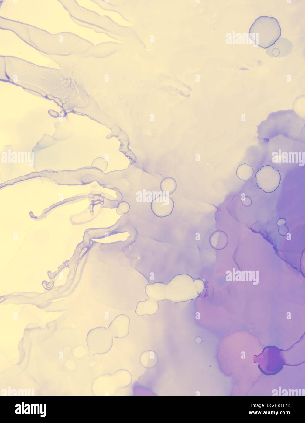 Hochzeitskarten-Design. Rosa Pastell Flüssiges Wasser. Stockfoto