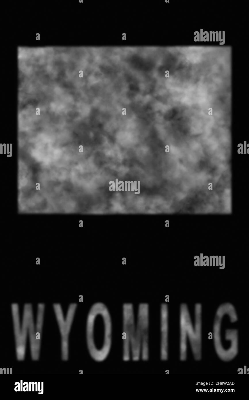 Karte von Wyoming aus Rauch, Luftverschmutzung, Ökologie Stockfoto