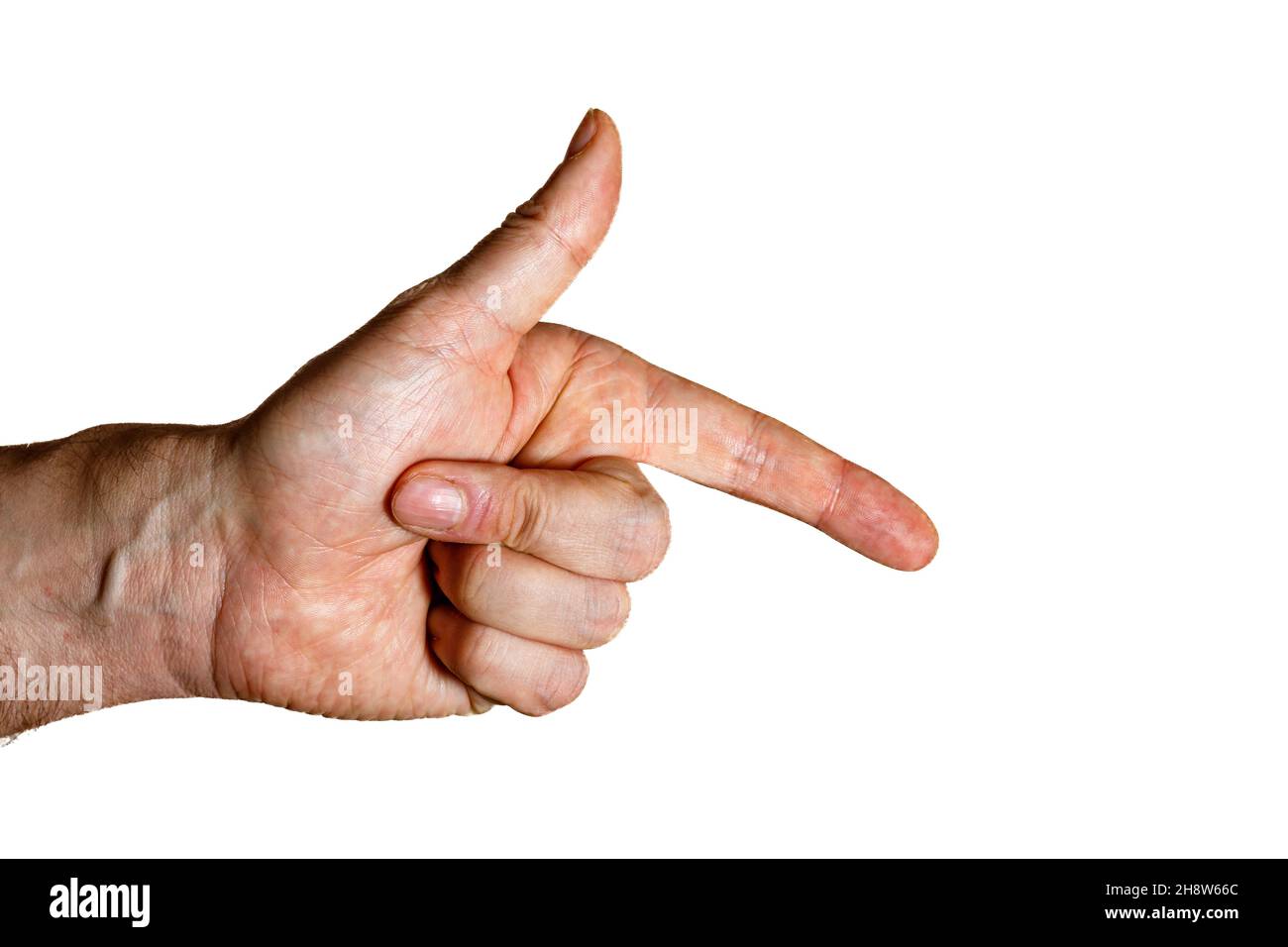 Eine Hand mit 2 Finger Stockfoto