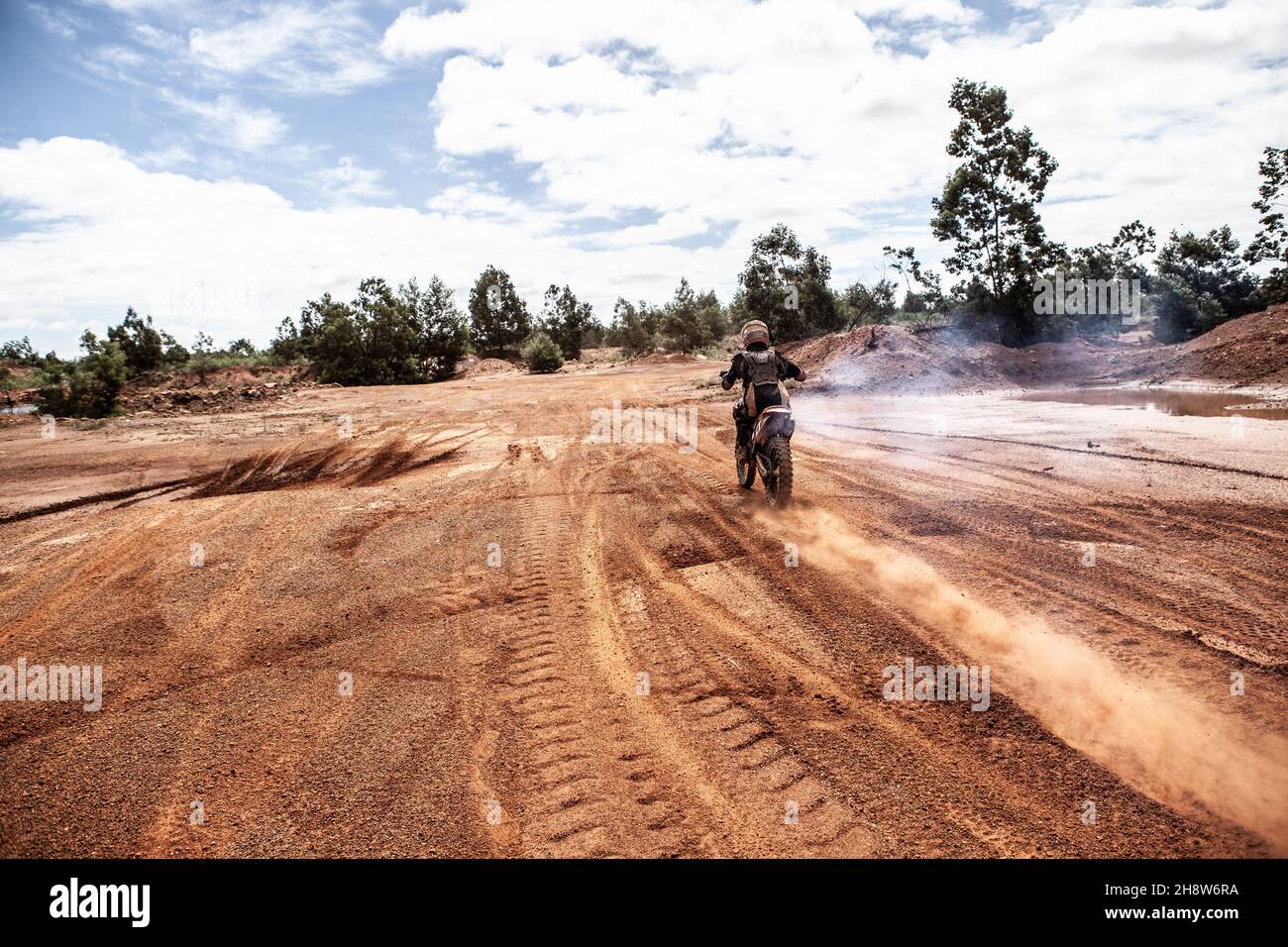 Dirt Bike In The Distance Stockfoto