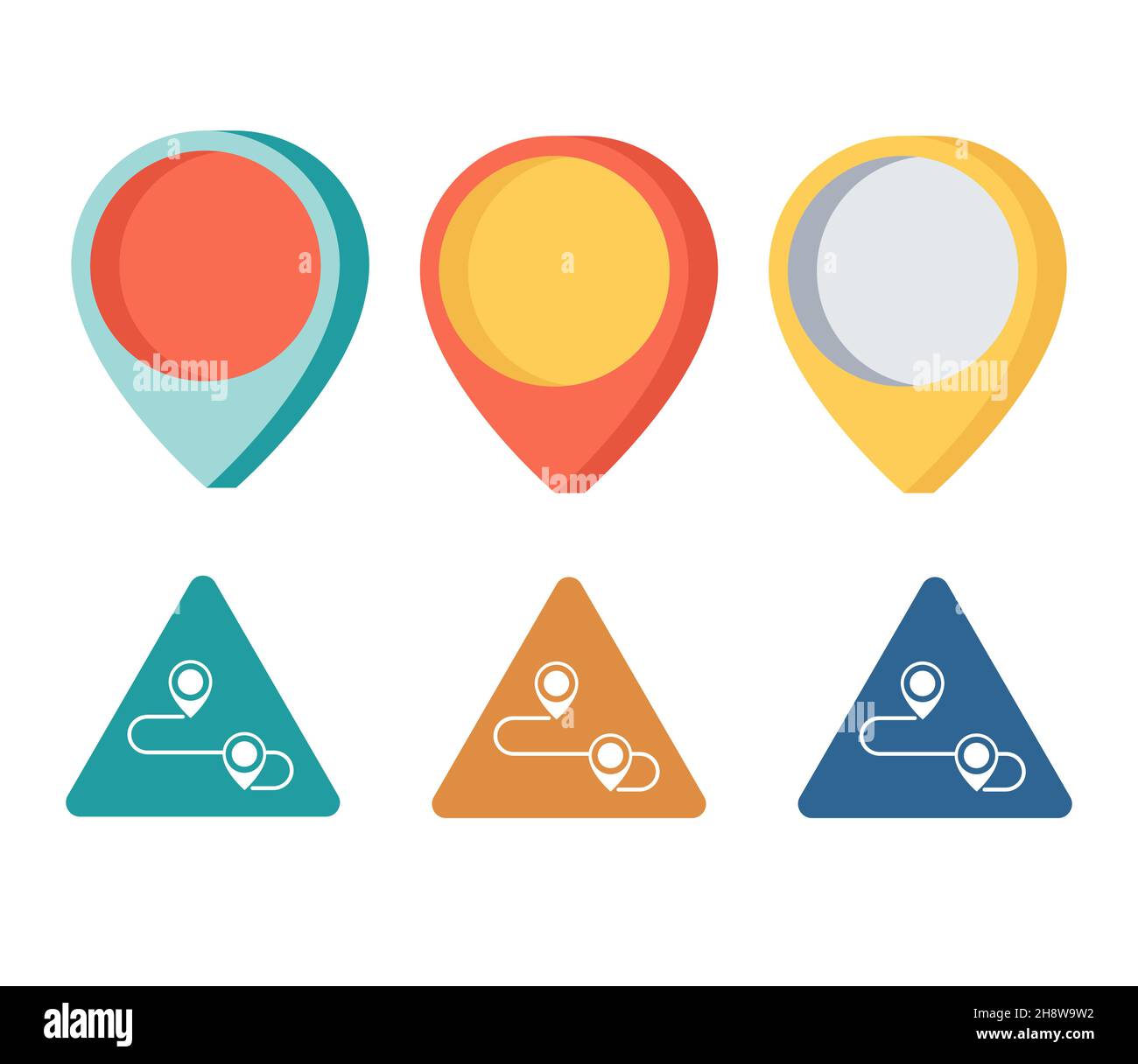 Navigationszeiger-Symbole. Vektorgrafik. Stock Vektor