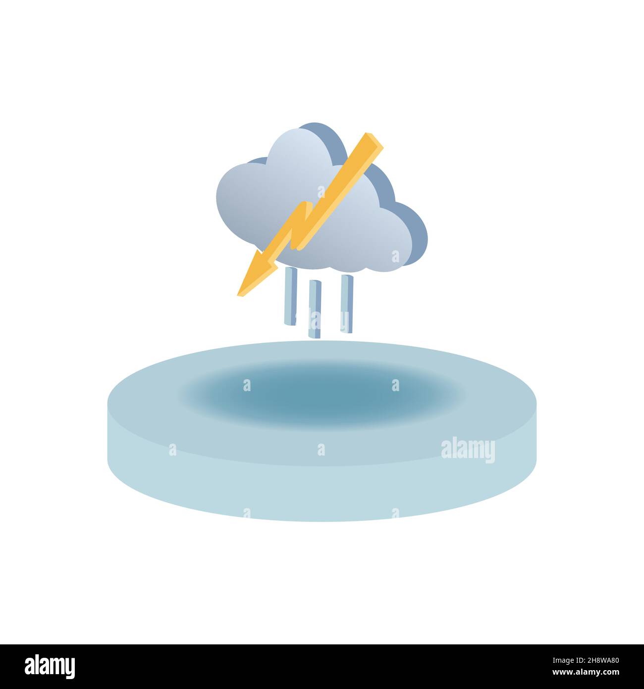 vektor-Wetterprognosesymbol mit hellem Hintergrund. Stock Vektor
