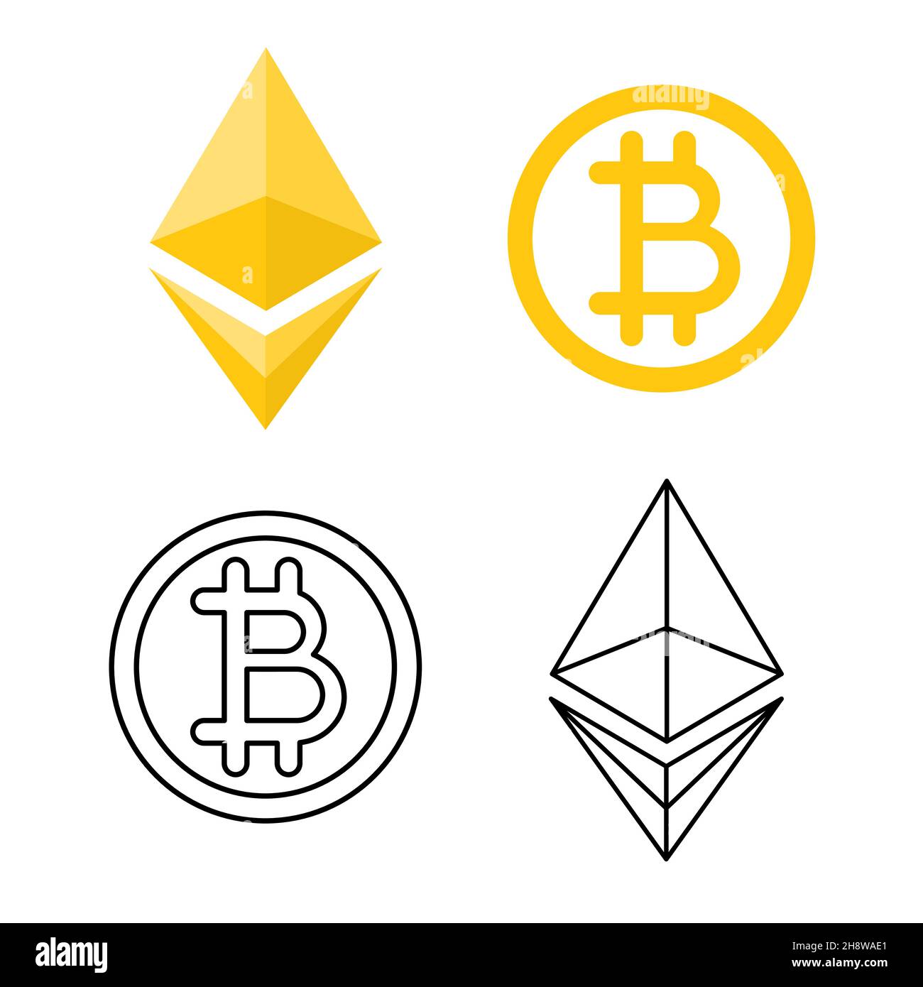 Blockchain Bitcoin Icon Symbol - Vektordarstellung Stock Vektor