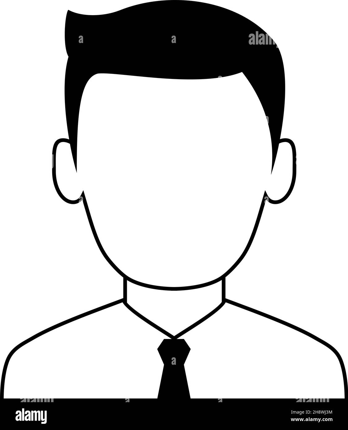 Business Avatar Mann in schwarz-weiß Farbpalette. Stock Vektor