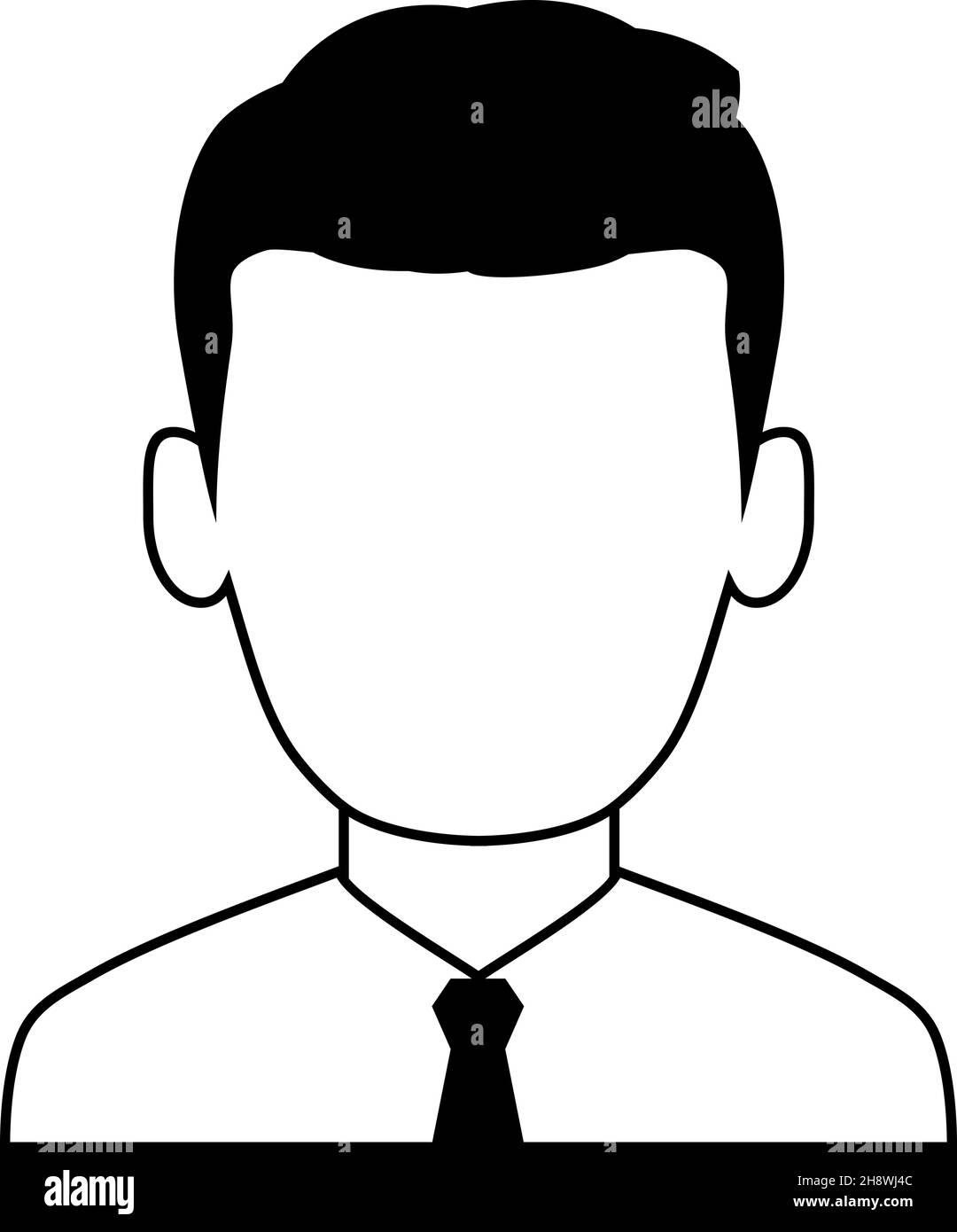 Business Avatar Mann in schwarz-weiß Farbpalette. Stock Vektor