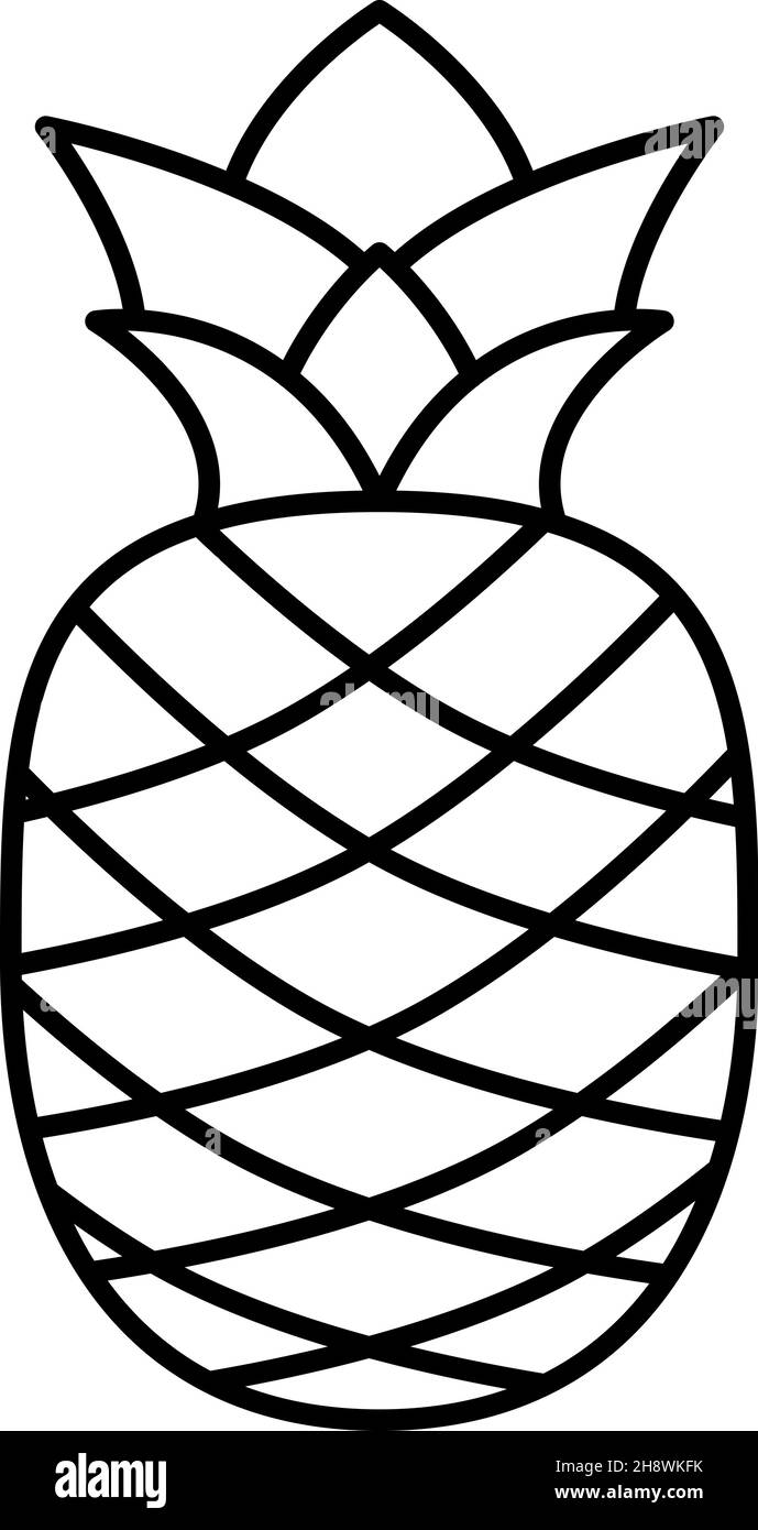 Ananas-Frucht-Symbol Vektor-Umriss Stock Vektor
