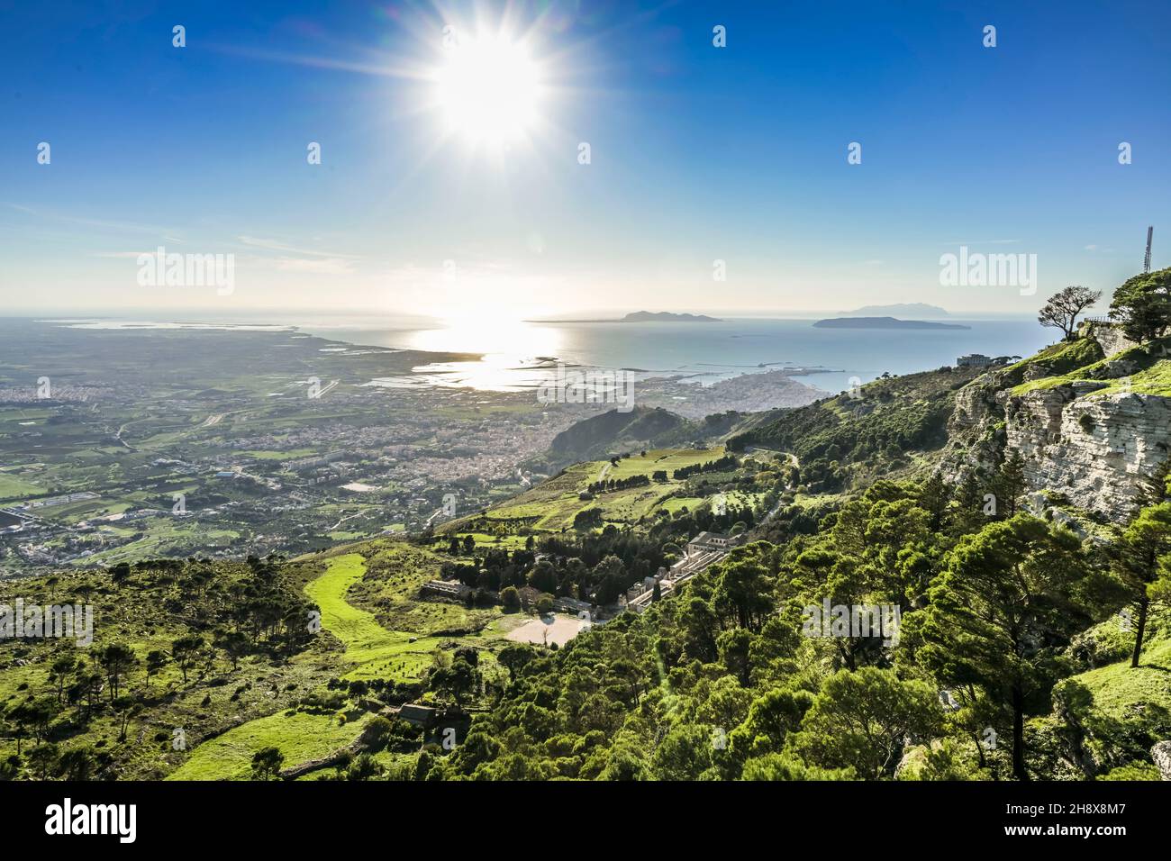 Panorama-Ansicht von Trapani, Sizilien, Italien Stockfoto