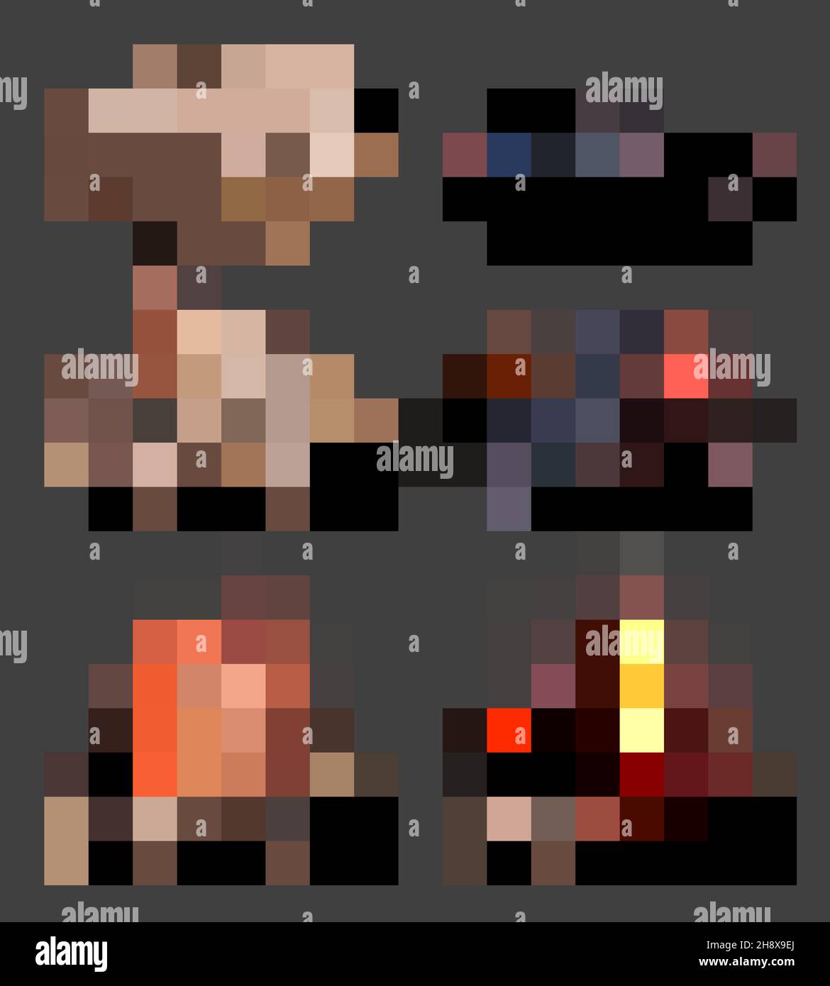 Lagerfeuerflamme. Outdoor-Camping realistische Sammlung mit Lagerfeuer hell brennendes Feuer anständige Vektor-Illustrationen gesetzt Stock Vektor